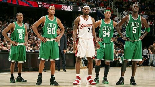 Lebron James could not get Boston out of his head when he was in Cleveland. Now the guy to his right is with him in Miami and the two guys to his left are in Brooklyn looking to take him down.