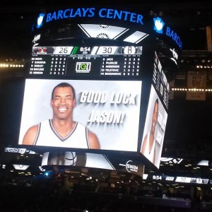 Jason Collins retired yesterday and was at the game last night.   We spoke with him as well.